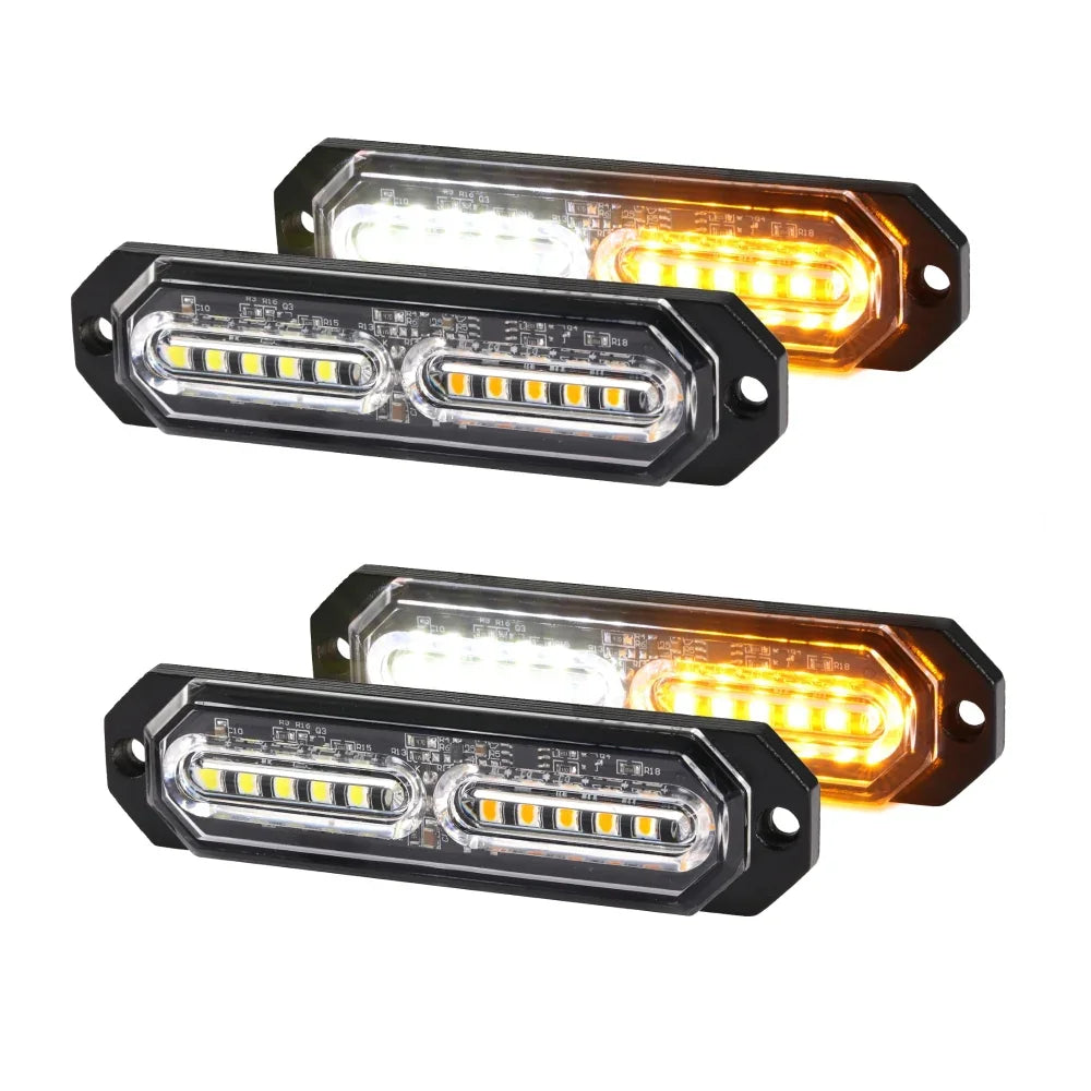 Auxbeam 12LED/24LED Emergency Surface Mount Grill Strobe Light (4 Pcs)