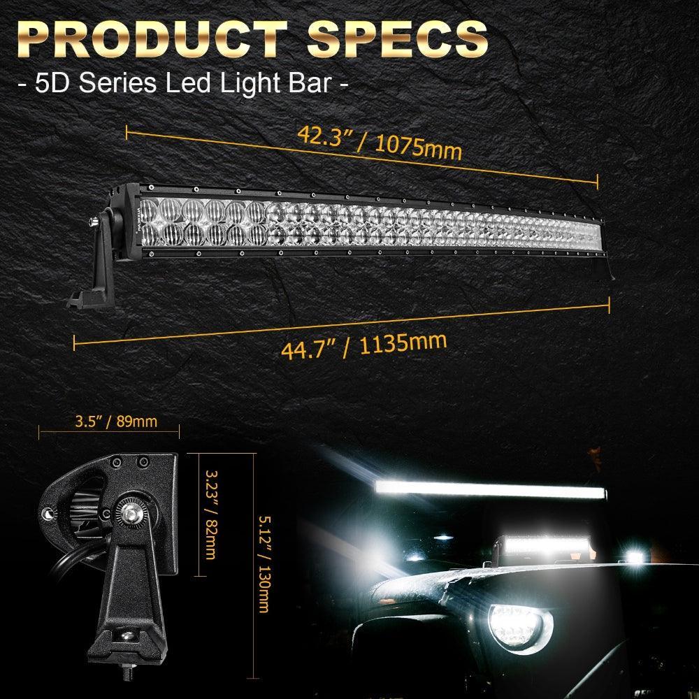 Auxbeam 42 Inch 5D Series Curved LED Light Bar for Ford Bronco 2/4 Door 2021
