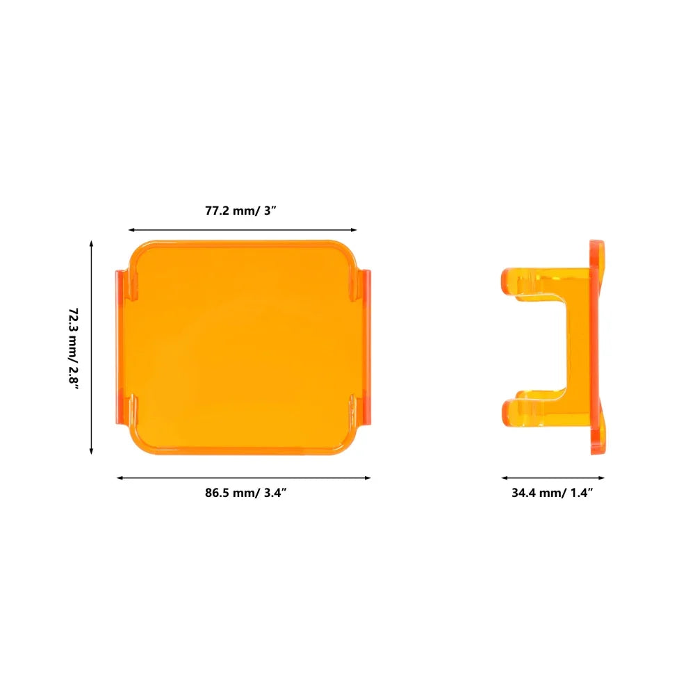Auxbeam FA Series 3 Inch LED Pod Lights Dark Amber Cover Light Shield Cover
