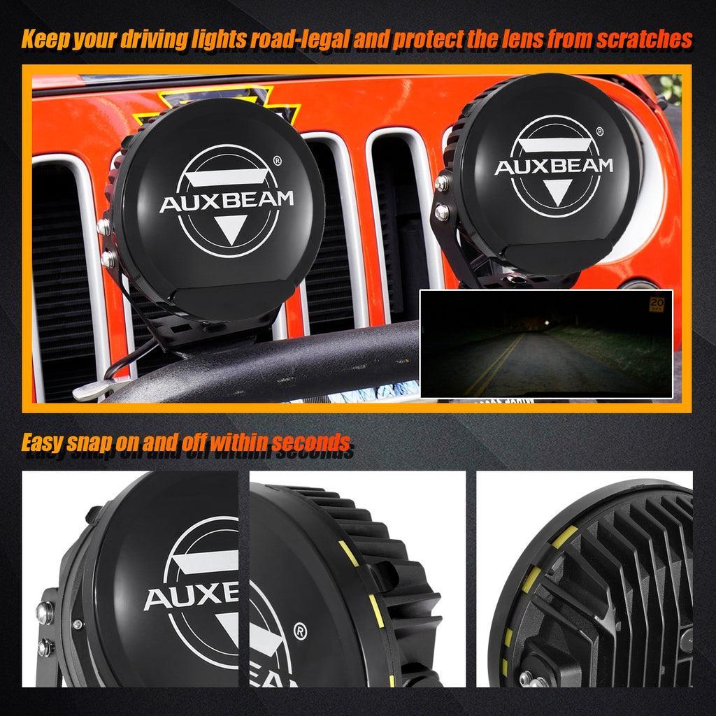 7 Inch 240W Round Offroad LED Driving Lights with DRL+Amber/Black Covers(Optional) for SUV ATV UTV Trucks Pickup Boat