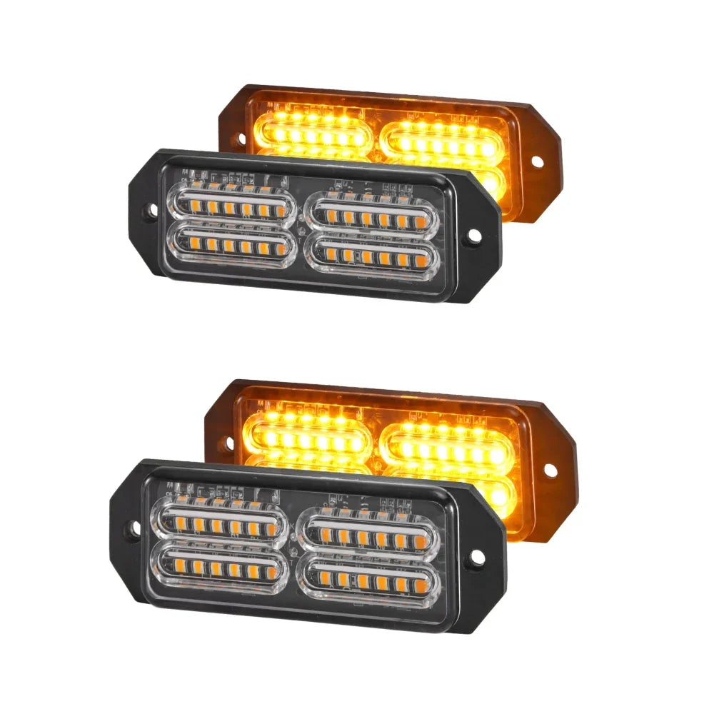Auxbeam 12LED/24LED Emergency Surface Mount Grill Strobe Light (4 Pcs)