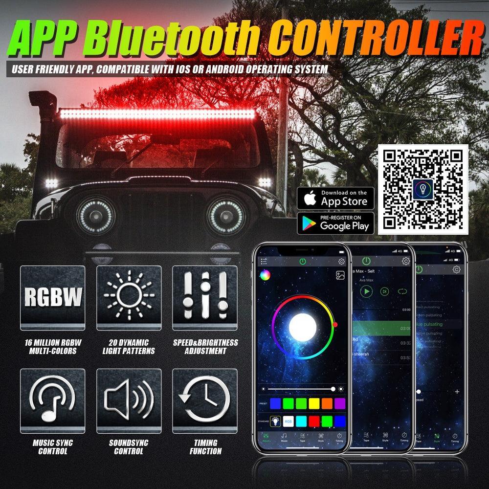 Auxbeam 22 Inch V-PRO Series Straight RGBW Color Changing Off Road Led Light Bar