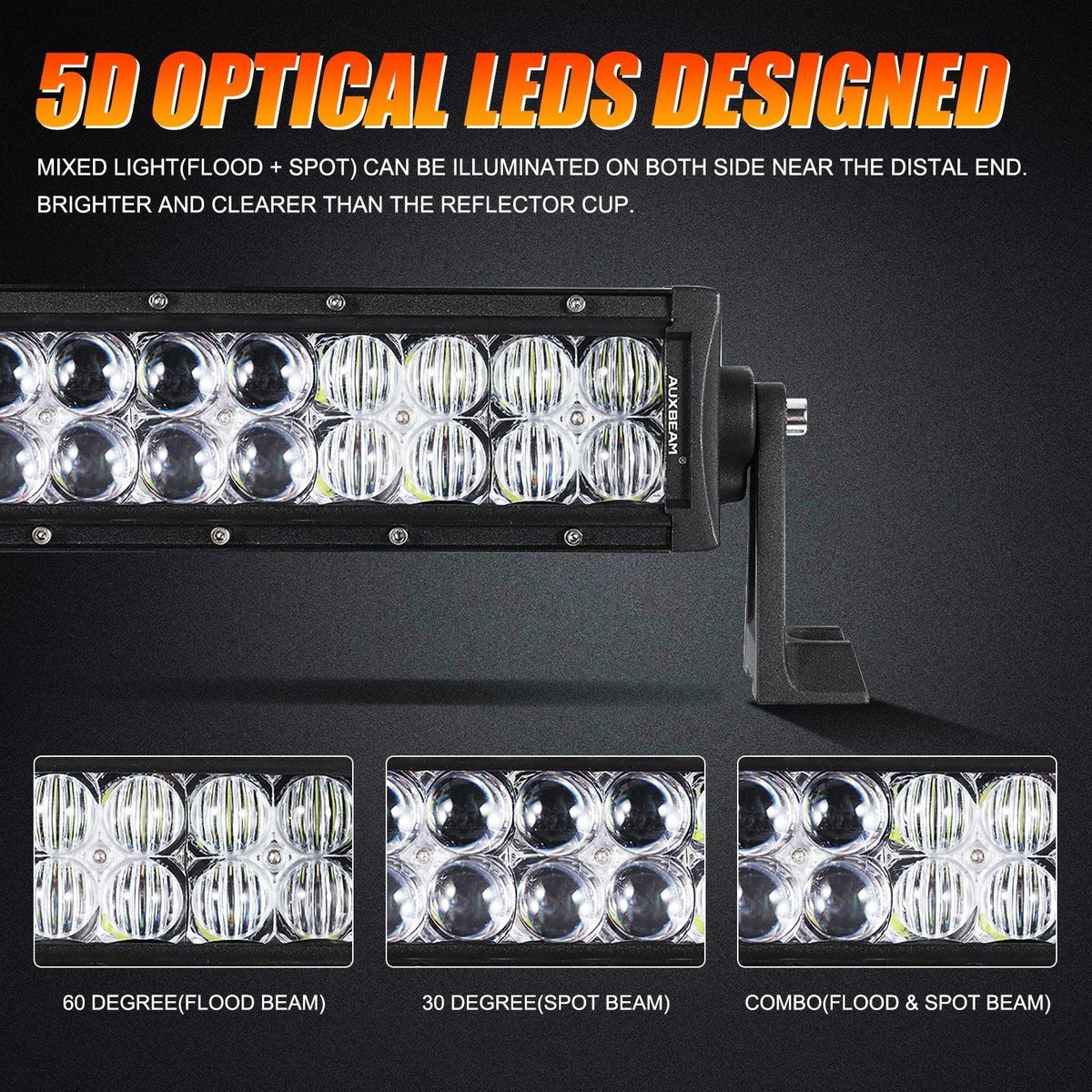 Auxbeam 50 inch 5D Series Straight/Curved Combo Beam Double Row LED Light Bar