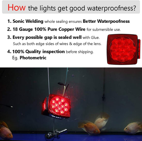 12V Submersible LED Trailer Light Kit