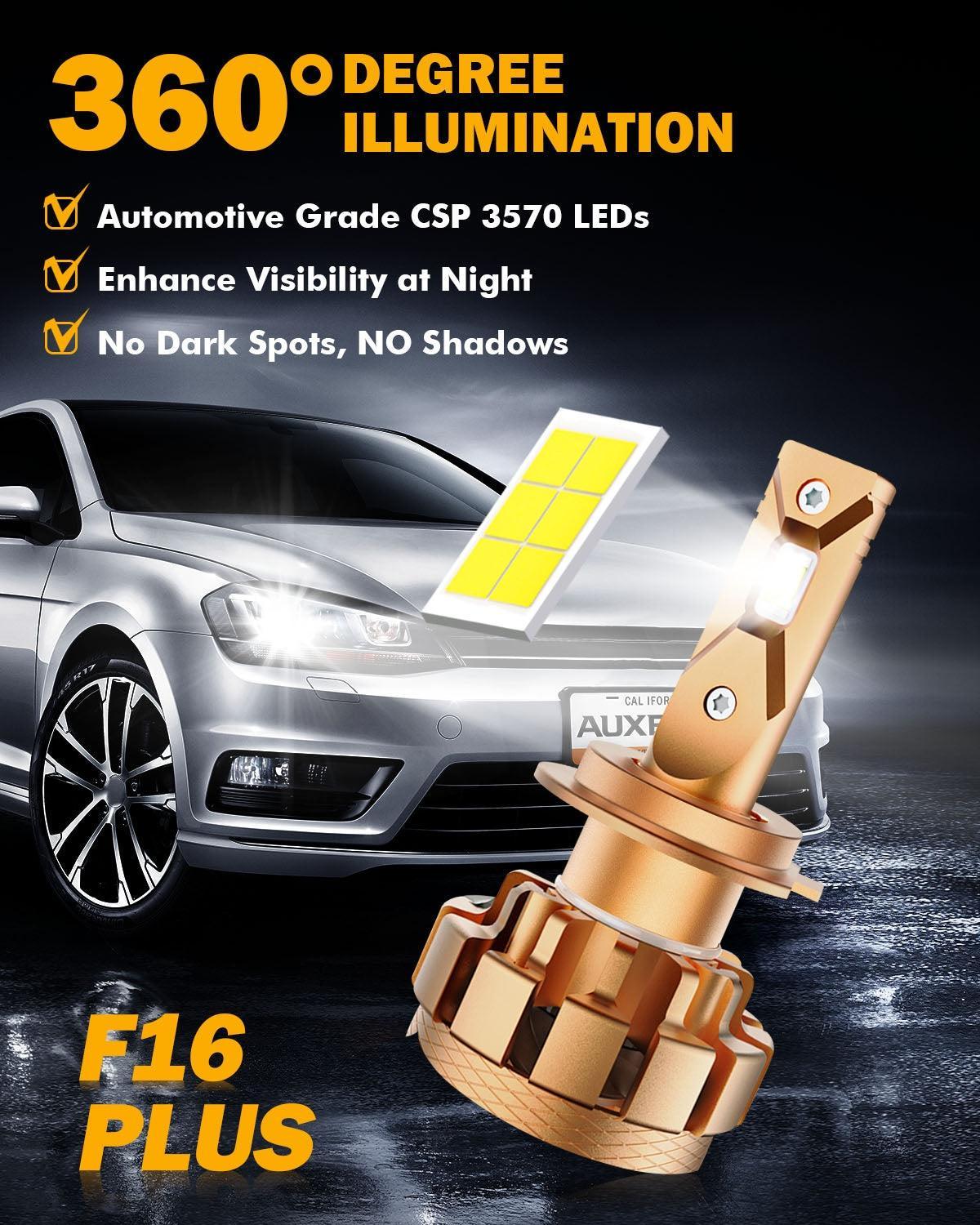 Auxbeam H7 LED Headlight Bulbs 70W F-16 Plus Series 2 Bulbs