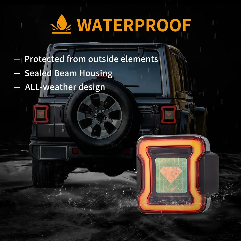 Vland OLED Tail Light Assembly for 2018-2020 Jeep Wrangler JL JLU
