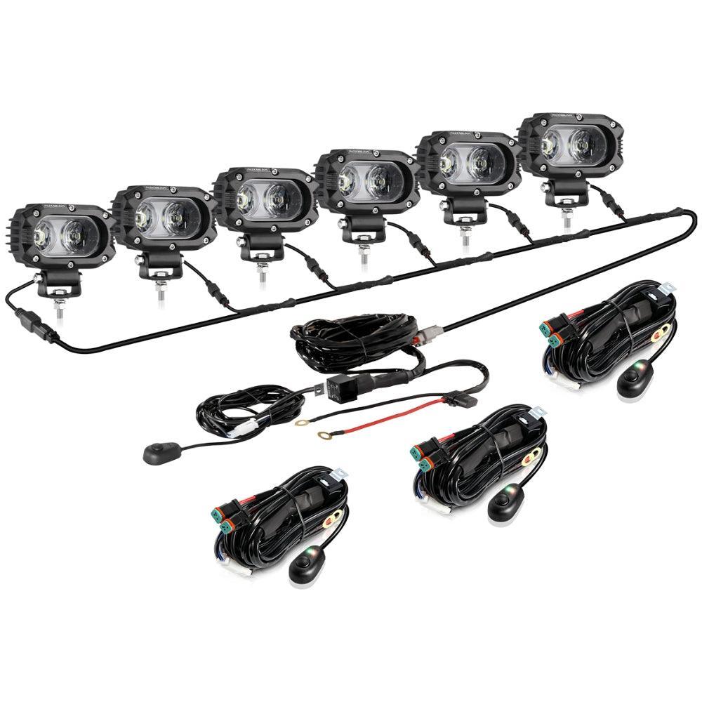 Auxbeam R4 Series 4 Inch 60W Corrugated Lens 120° Wide Beam LED Pods Lights