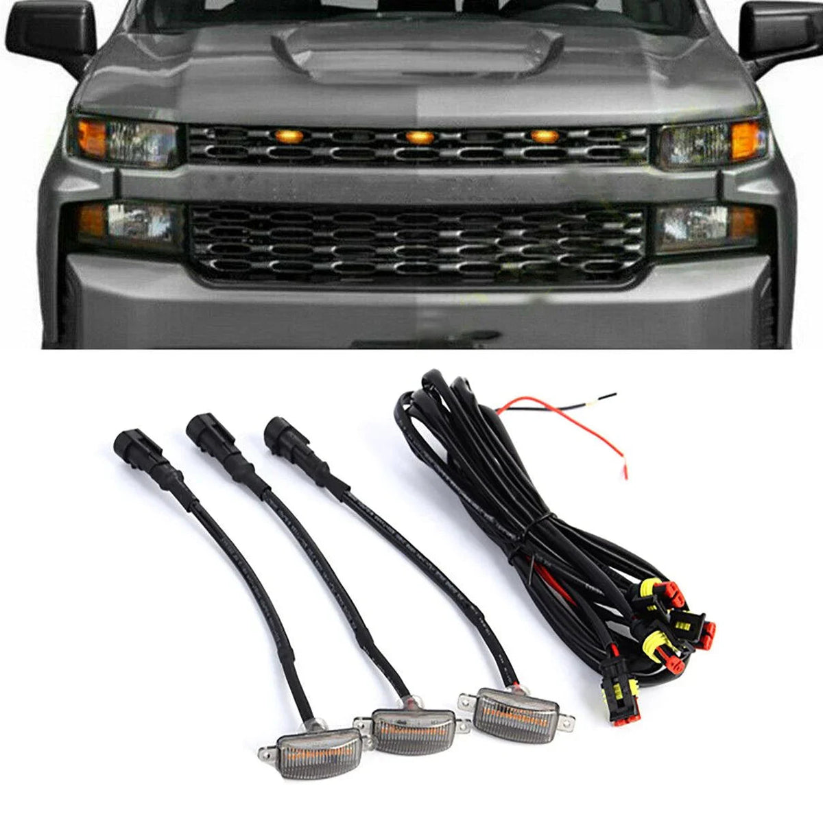 Auxbeam LED Front Grille Lights Raptor for Chevrolet Silverado 1500 2016-2021
