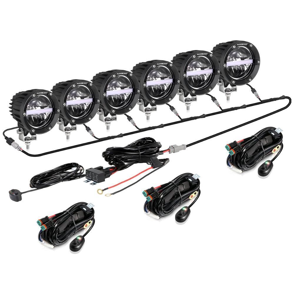 C4 Series | 4 Inch 110W 11000LM LED Pods Offroad LED Driving Lights with Amber DRL