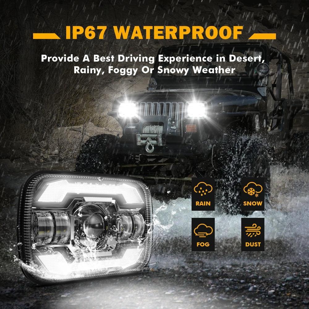 Auxbeam Starlight Flow Series 7x6 Inch Sealed Beam LED Headlights