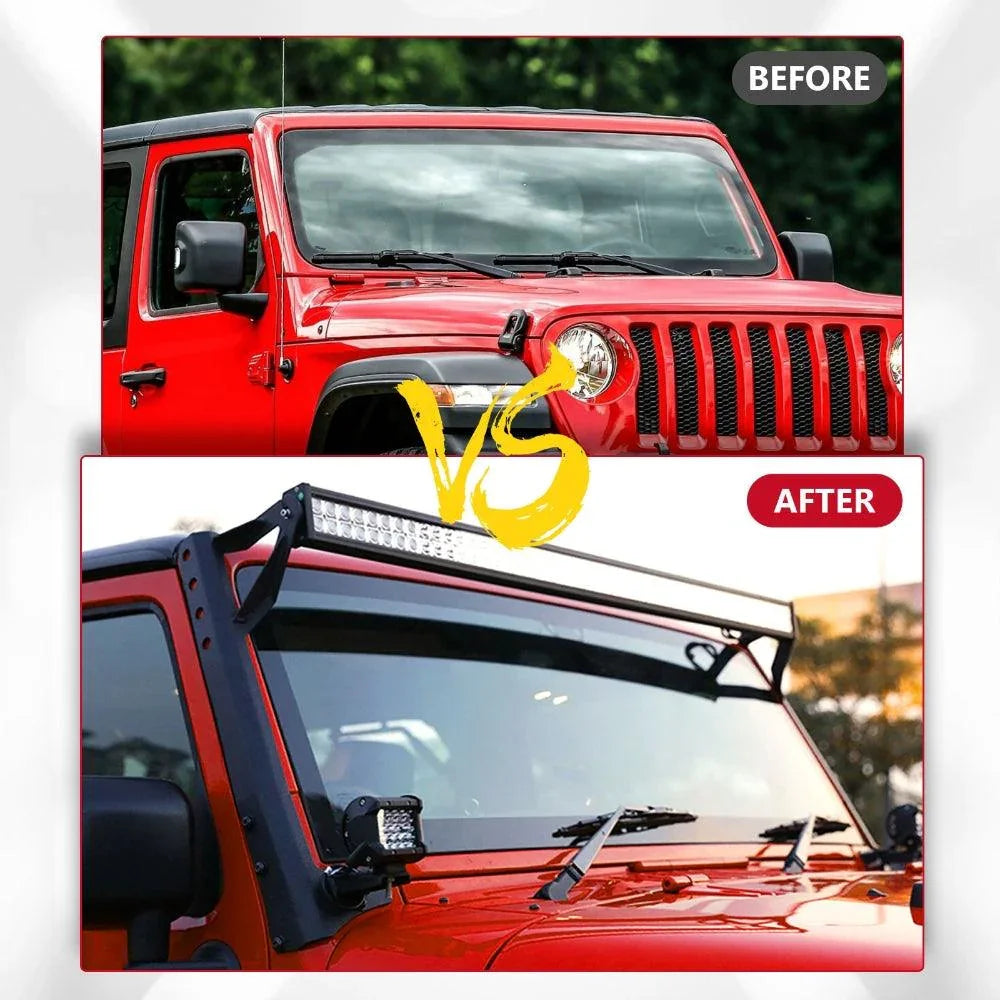 Auxbeam 52" Straight Light Bar 2 IN 1 Design for 2007-2017 Jeep Wrangler JK