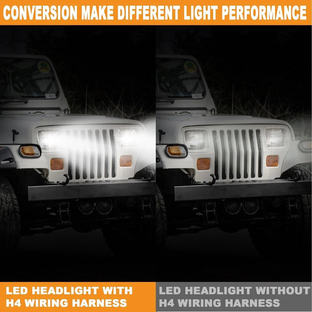 Auxbeam 2 Leads H4 LED Headlight Brightness Intensifier Wiring Harness