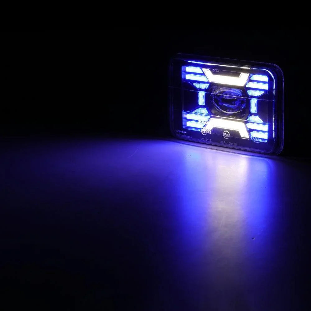 Auxbeam 4x6 Inch Sealed Beam LED Headlights with Hi-Lo Beam DRL Turn Signal