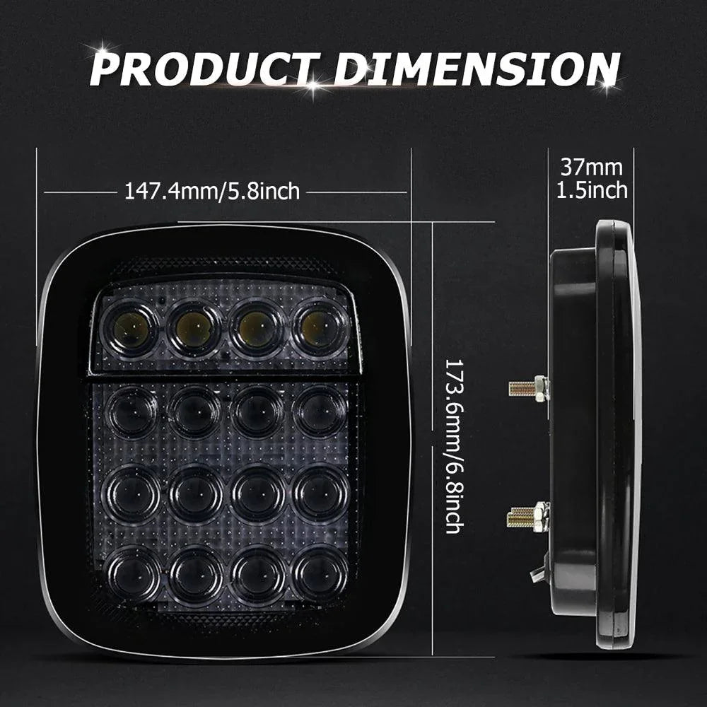 Auxbeam Universal Tail Lights for Jeep Wrangler YJ TJ CJ Truck Trailer Boat