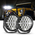 7 Inch 240W Round Offroad LED Driving Lights with DRL+Amber/Black Covers(Optional) for SUV ATV UTV Trucks Pickup Boat