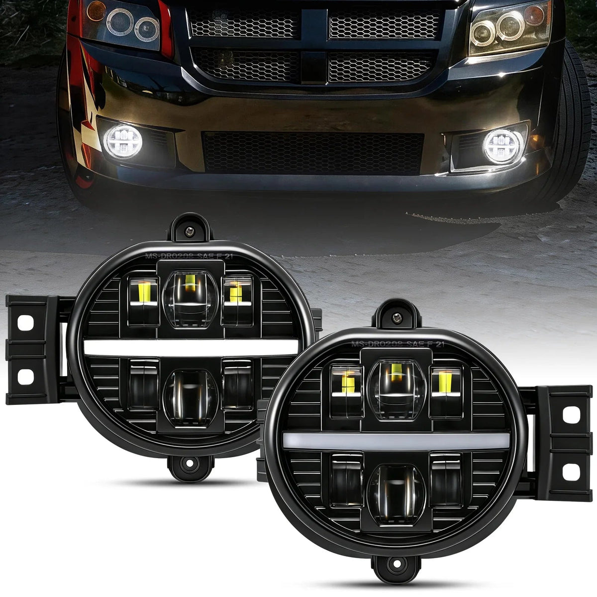 Auxbeam Upgrade 72W LED Fog Lights for Dodge Ram 1500 2002-2008 /Dodge Ram 2500