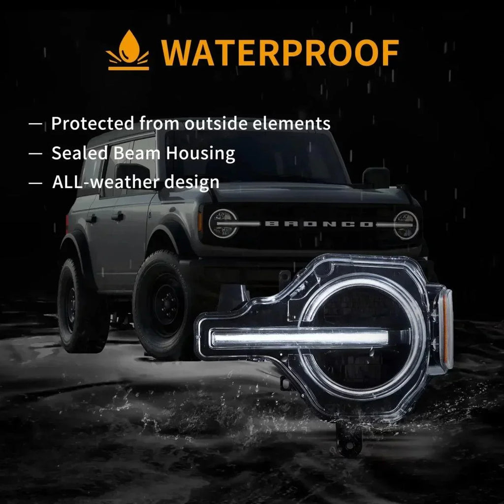 Vland LED Headlight Assembly Projector for 2020-2024 Ford Bronco