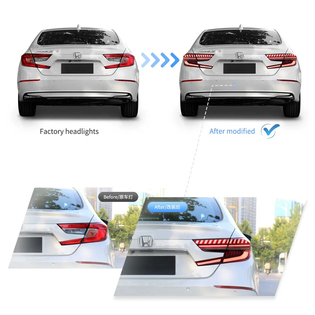 Vland LED Tail Light Assembly for 2018-2022 Honda Accord 10th Gen