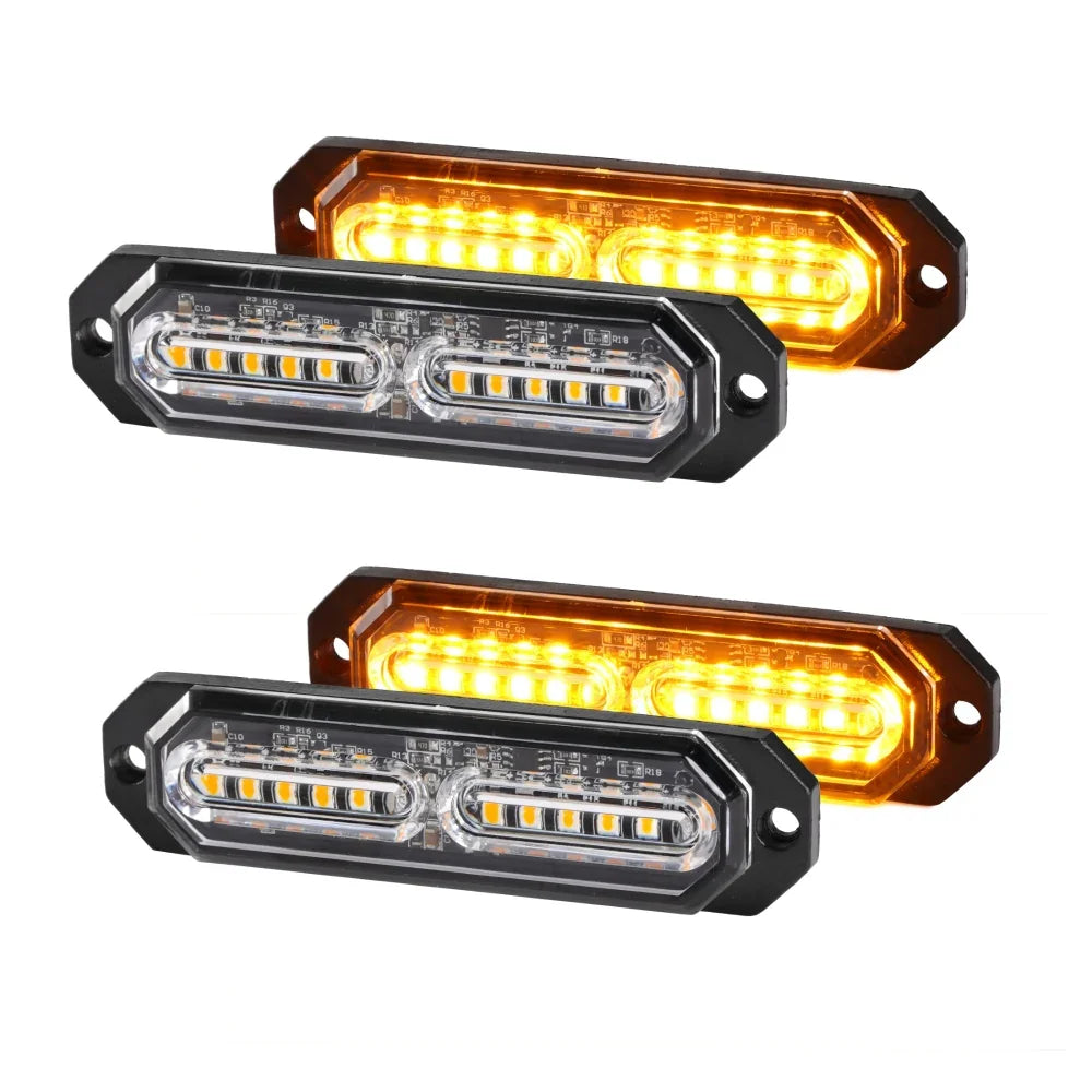 Auxbeam 12LED/24LED Emergency Surface Mount Grill Strobe Light (4 Pcs)