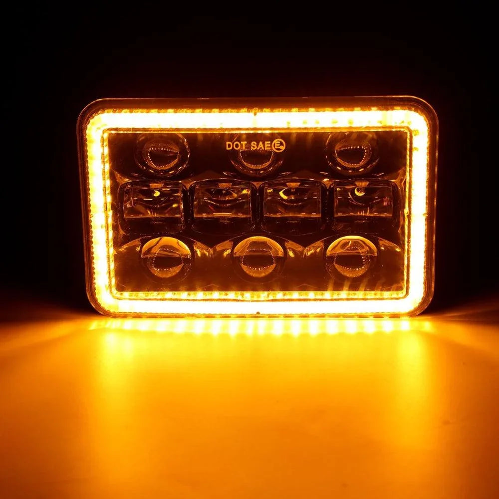 Auxbeam 4x6 inch Sealed Beam LED Headlight with Hi/Low Beam DRL Turn Signal