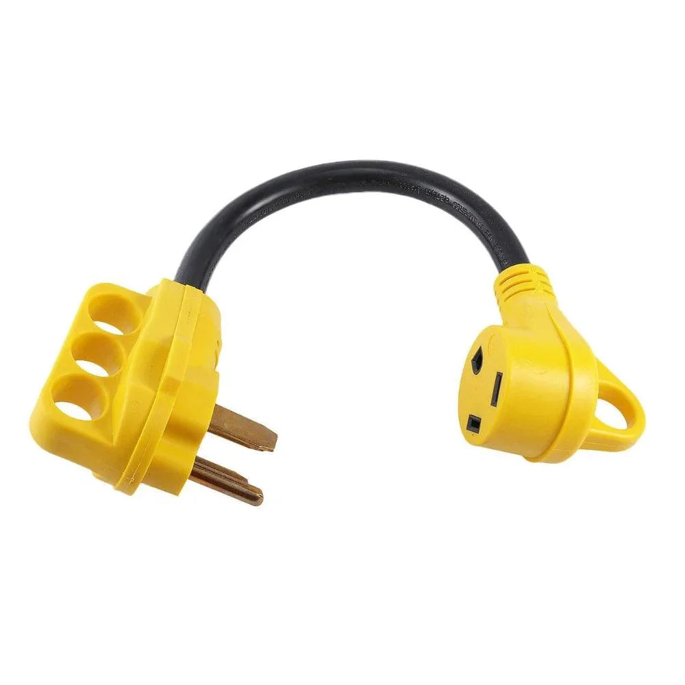 Auxbeam 50 Amp Male to 30 Amp Female Adapter RV Electrical Converter Cord Cable