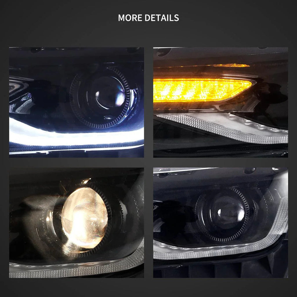 Vland LED Headlight Assembly Dual Beam Projector for 2014-2015 Chevrolet Camaro