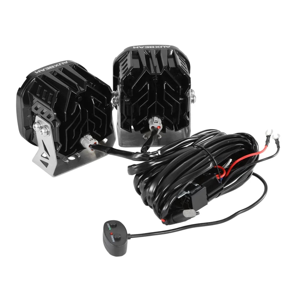 XP-ULTRA Series 4.5 Inch 128W 15200LM Spot Beam LED Pod Lights Off Road Lights with Amber DRL