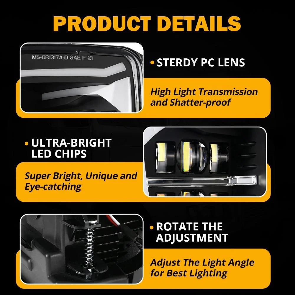 Auxbeam DOT Approved LED Fog Lights with DRL for 2013-2018 Dodge Ram 1500