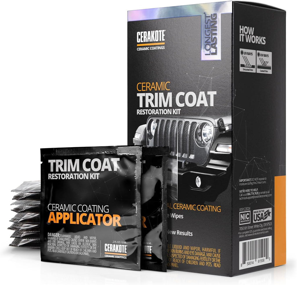 Ceramic Trim Coat Plastic Restoration Kit - 200+ Wash Durability (10-Wipe Pack)