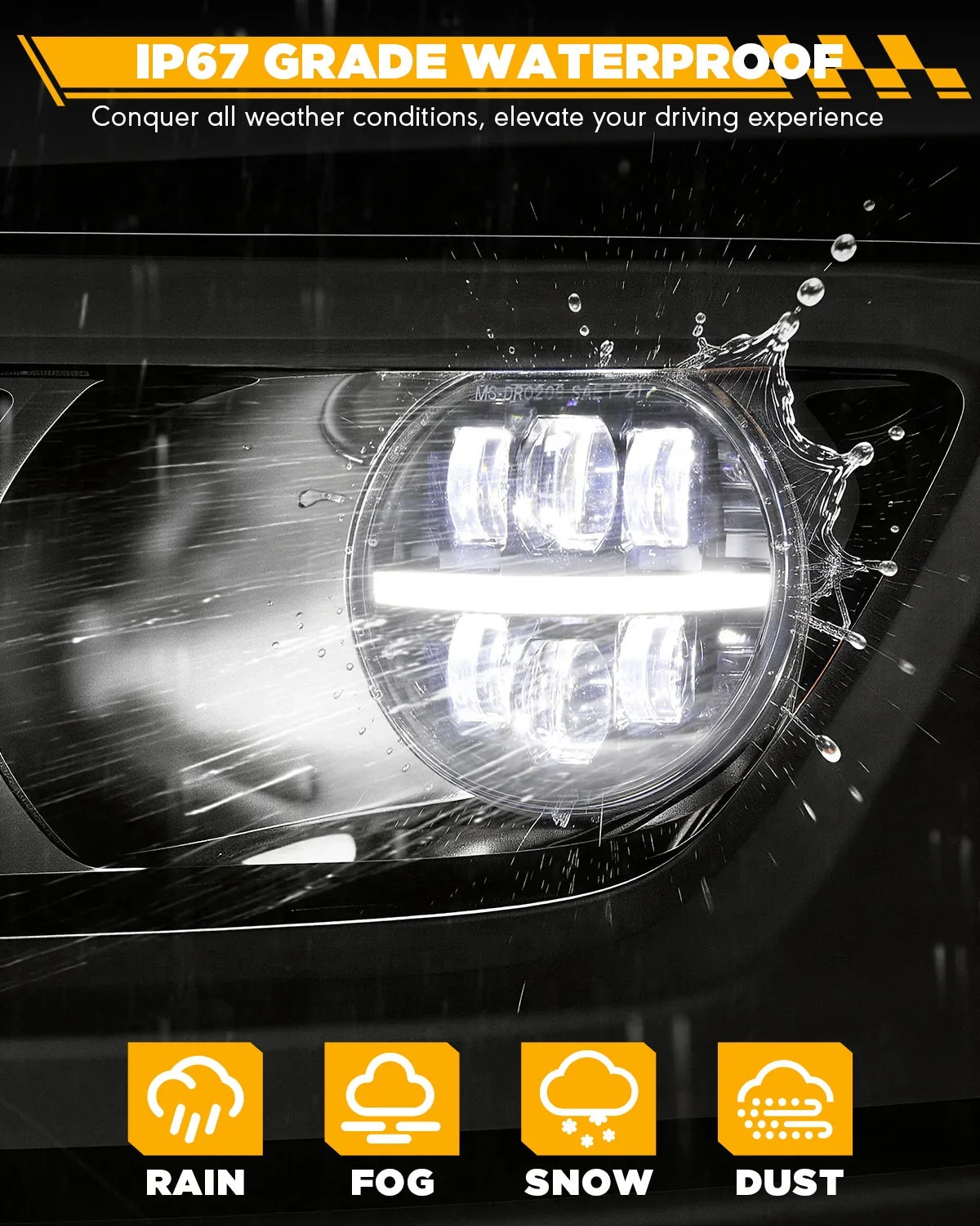 Auxbeam Upgrade 72W LED Fog Lights for Dodge Ram 1500 2002-2008 /Dodge Ram 2500