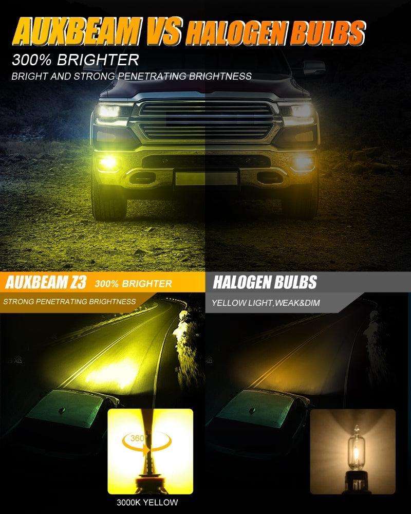 Auxbeam H11 H9 H8 H16JP LED FOG Light/DRL Bulbs 44W 3000K Golden Yellow Z3