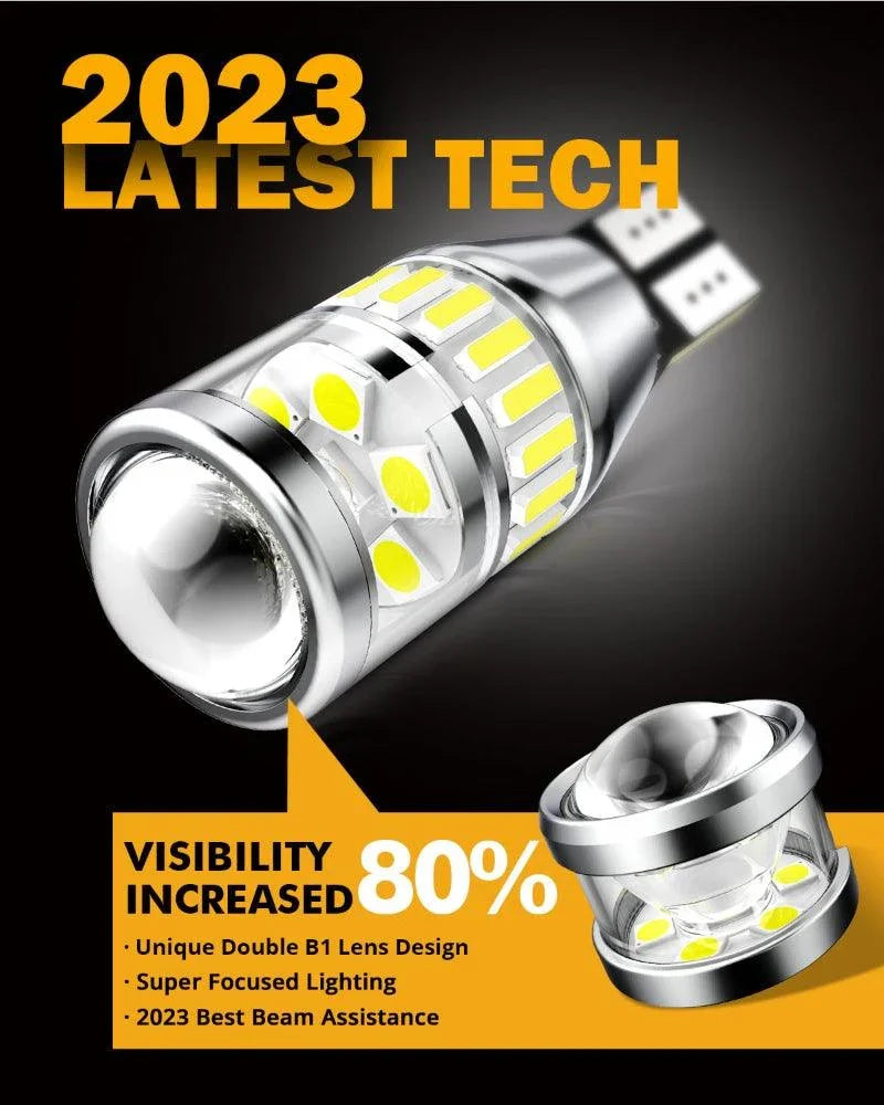 Auxbeam 912 921 T15 W16W LED Backup/Brake/Tail Light Bulbs 10W 4000ML 6500K