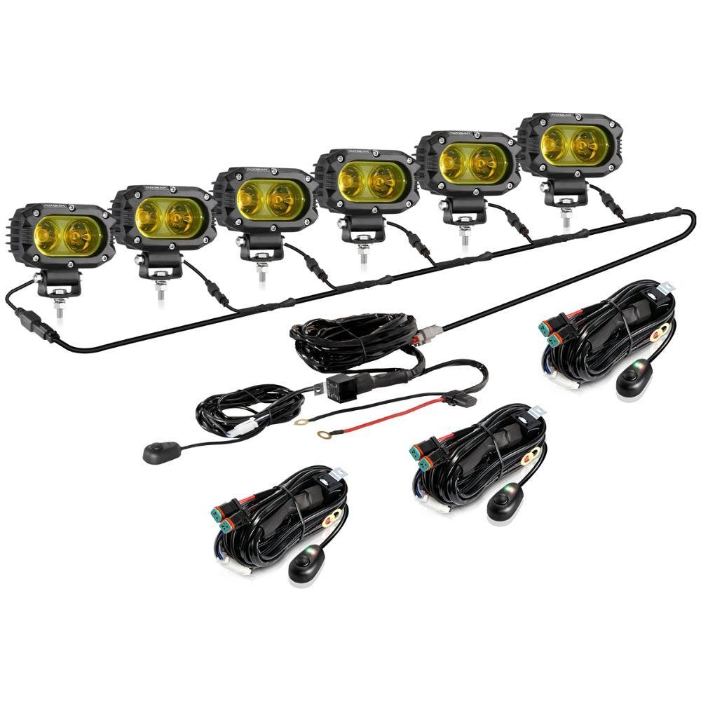 Auxbeam R4 Series - 4 Inch 60W LED Pods Light Flood Beam Amber Light