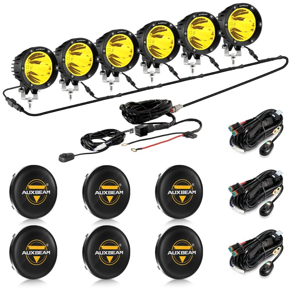Auxbeam C4 Series 4 Inch 100W Spot Round LED Pods Amber LED Driving Lights