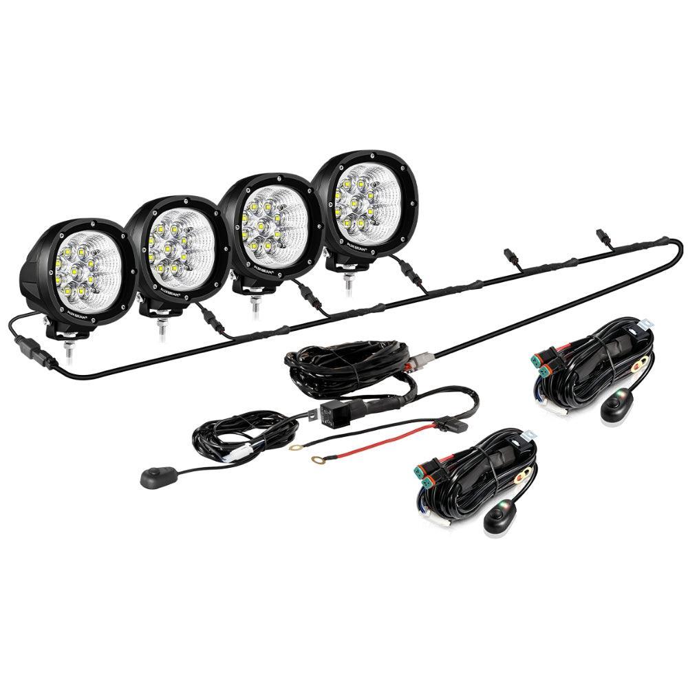 Auxbeam P4 Series 4 Inch 90W Round LED Driving Lights Flood White Pod Lights