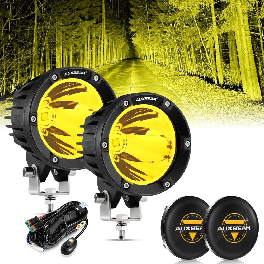 Auxbeam C4 Series 4 Inch 100W Spot Round LED Pods Amber LED Driving Lights