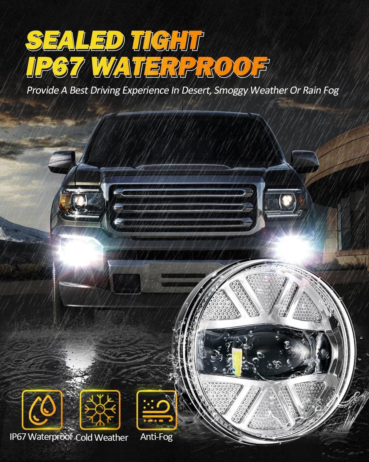 Auxbeam 48W LED Fog Lights DOT for 2007-2013 GMC Sierra 1500 / 2007-2014 Sierra