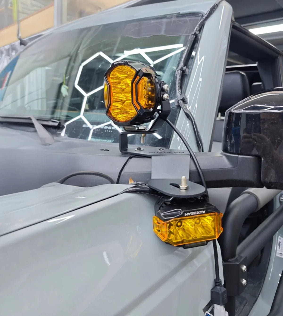 Auxbeam Dual A-Pillar Pods Light Mount Brackets for Ford Bronco 2021-2025