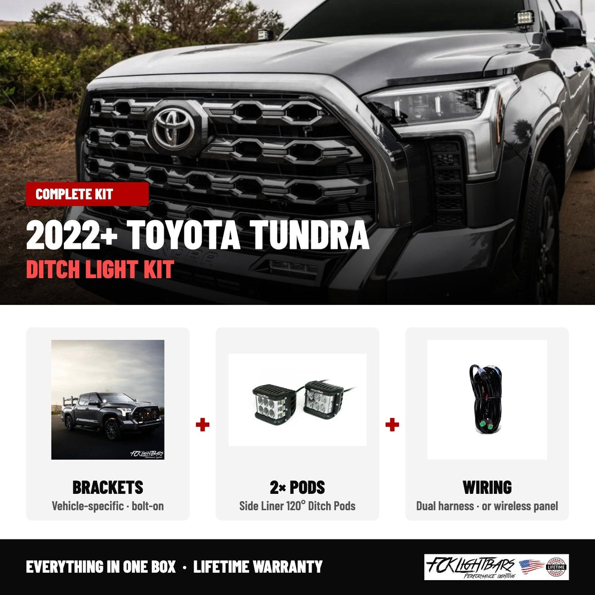 Complete kit: Side Liner 120° Ditch Pods