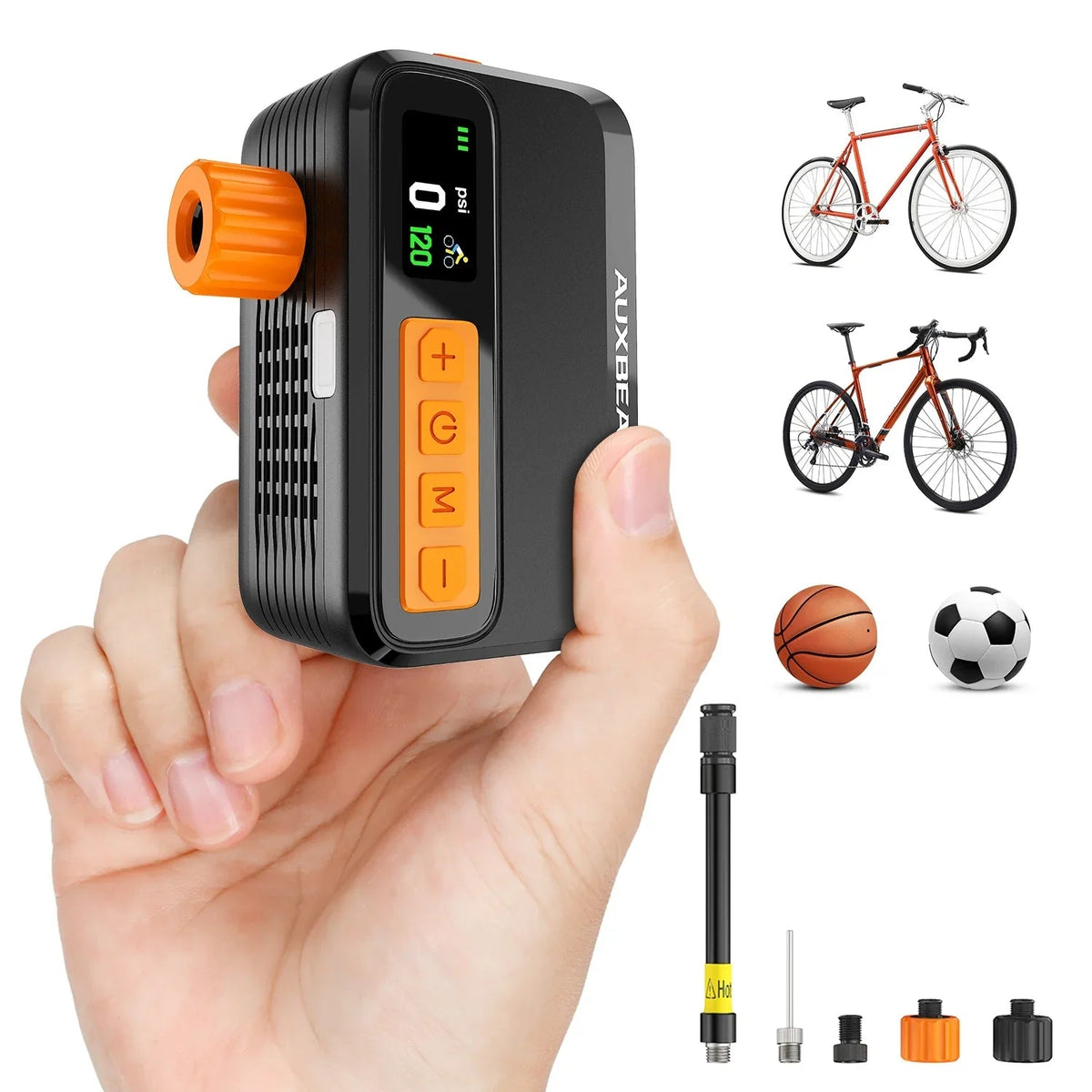 Auxbeam BL05 120PSI High-Performance Mini Handheld Bike Pump Brushless Motor