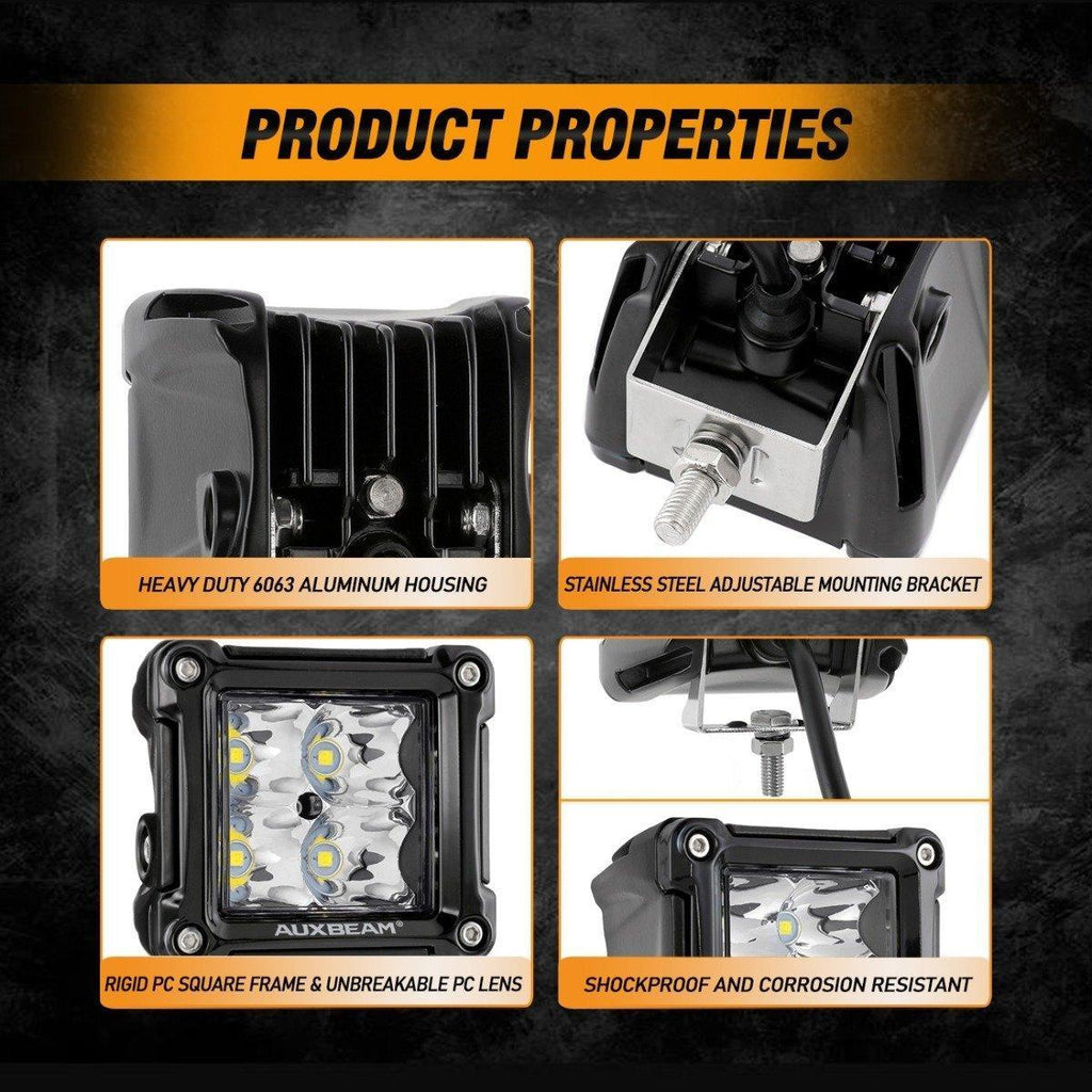 Auxbeam 3 Inch LED Pods for 2013-2021 Polaris Ranger 570/800/900/900xp/1000