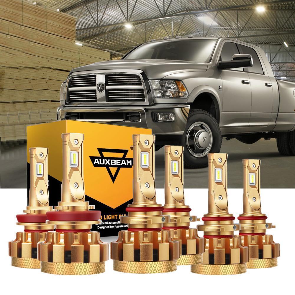 Auxbeam F-16 Plus Series LED High/Low Beam Bulb Bundle for 2009-2010 Dodge Ram