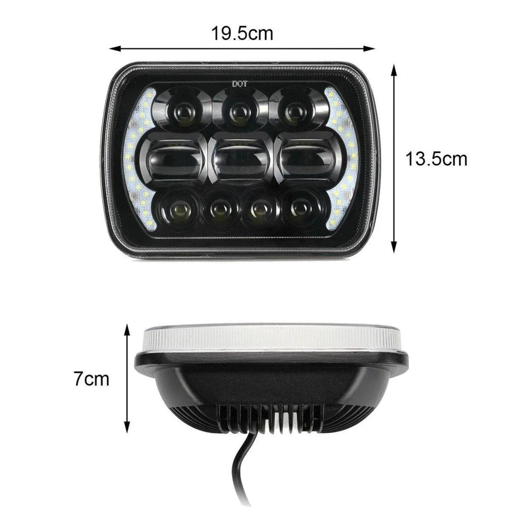 Auxbeam 65W 7x6 LED Hi-Lo Beam Headlights with DRL for Toyota Pickup Truck