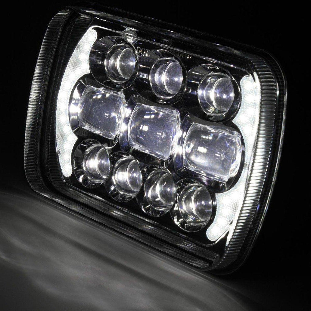 Auxbeam 65W 7x6 LED Hi-Lo Beam Headlights with DRL for Toyota Pickup Truck
