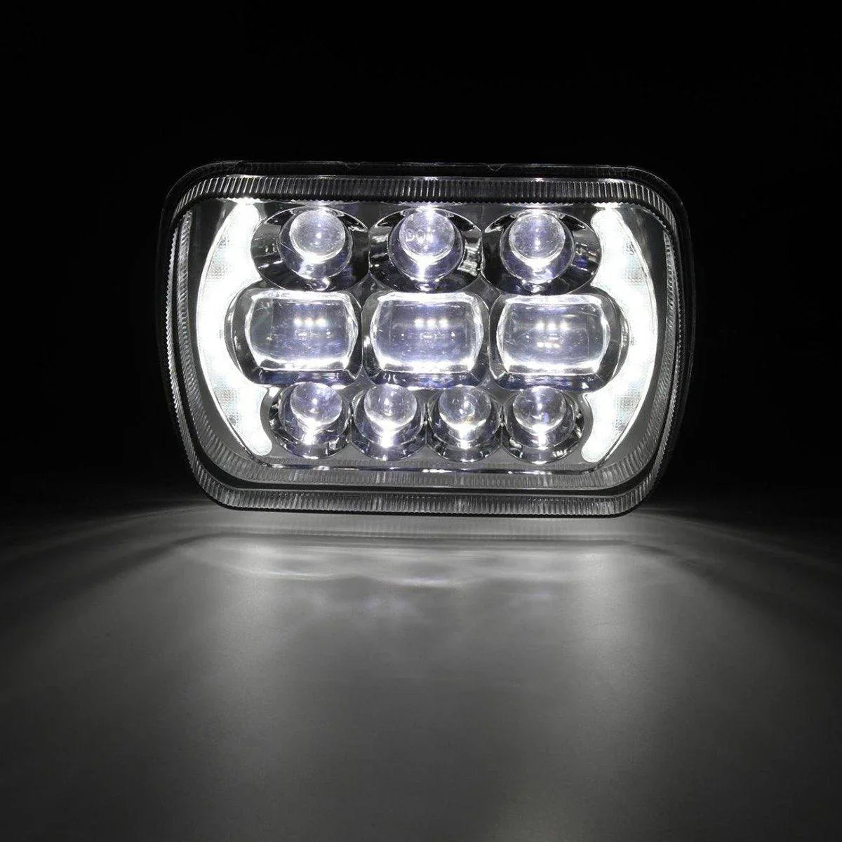 Auxbeam 65W 7x6 LED Hi-Lo Beam Headlights with DRL for Toyota Pickup Truck