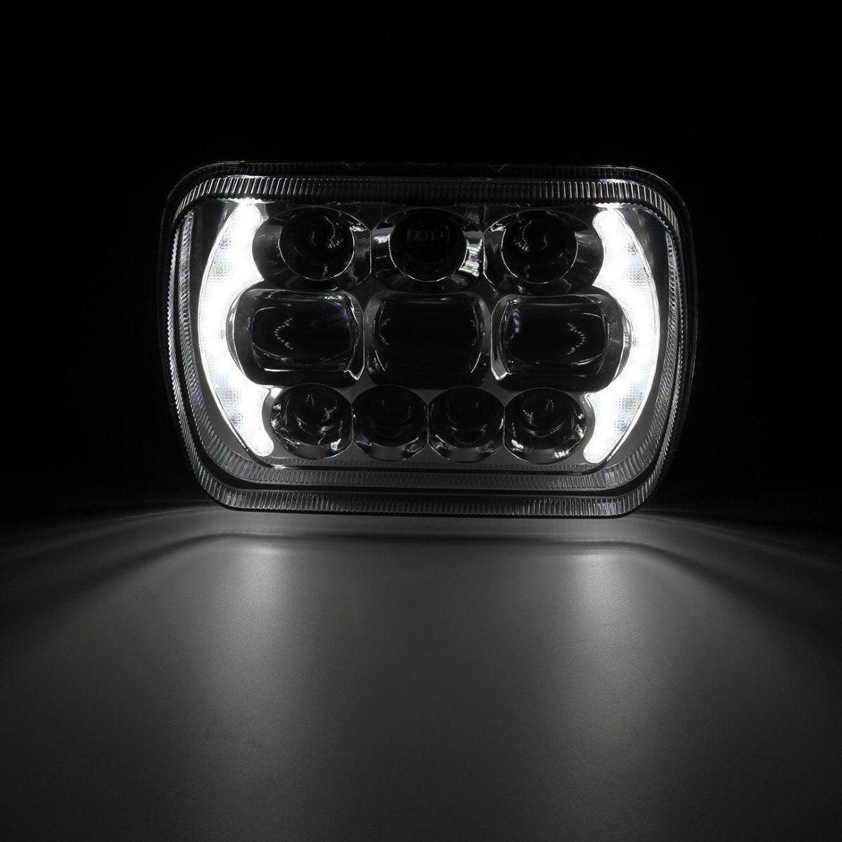 Auxbeam 65W 7x6 LED Hi-Lo Beam Headlights with DRL for Toyota Pickup Truck