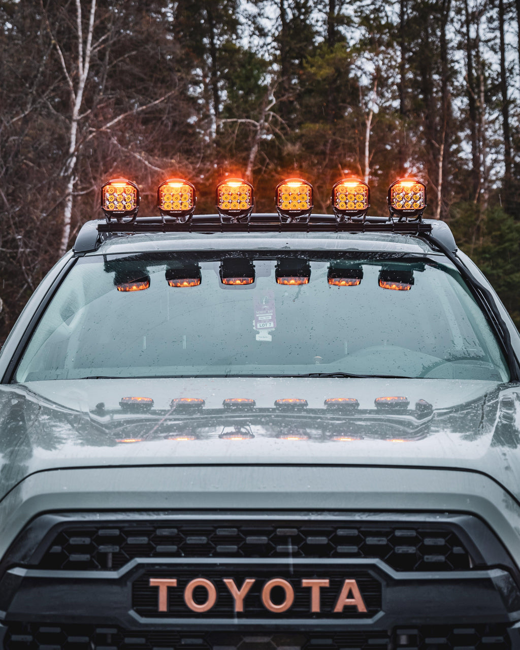 V-MAX Series | 5 Inch 168W 16440LM Spot Beam Side Shooter LED Square Pod Lights with Amber DRL