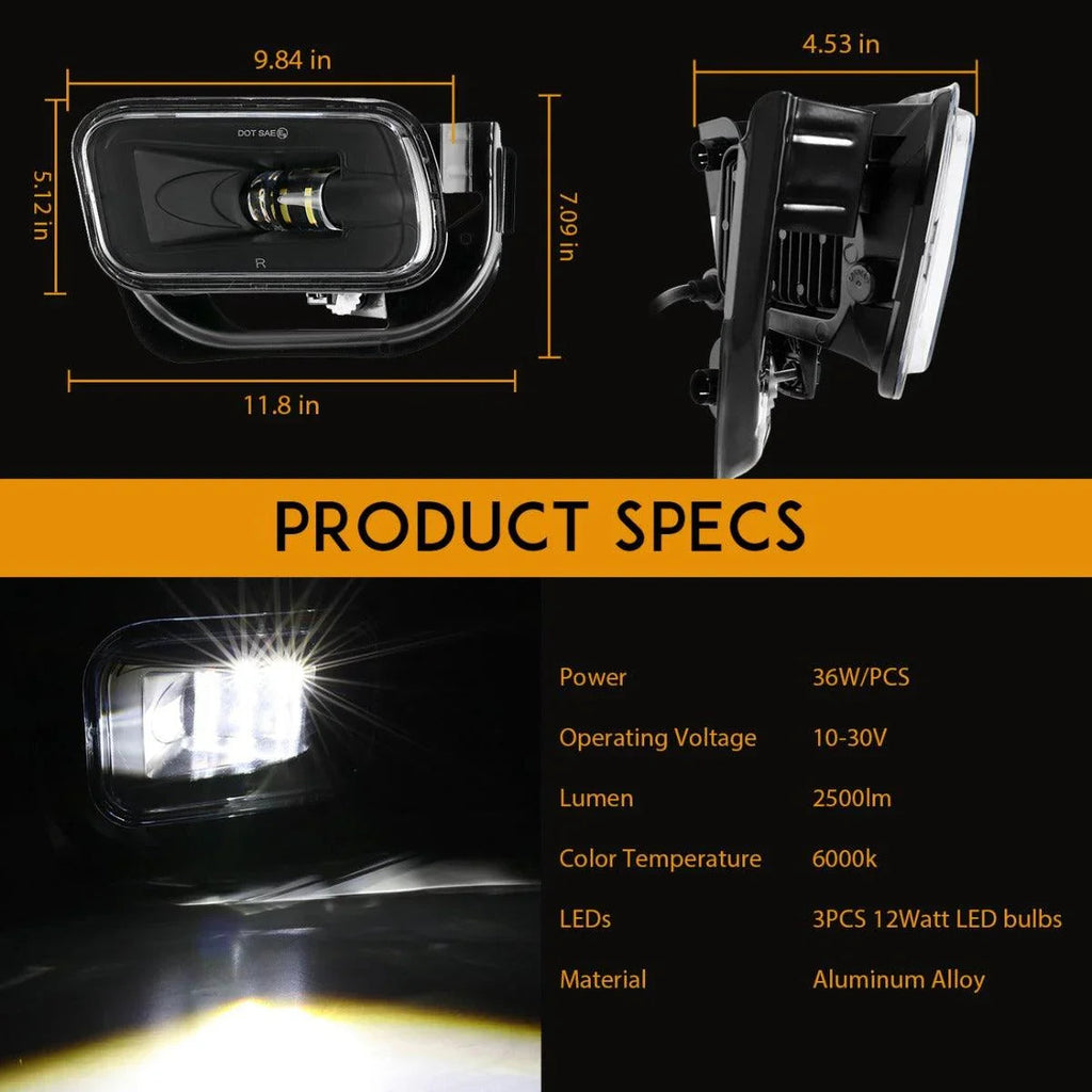 Auxbeam 36W LED Fog Light for Dodge Ram 1500 2009-2012 Dodge Ram 2500/3500