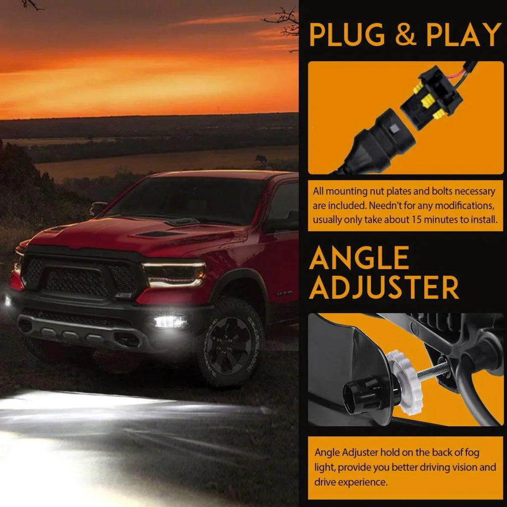 Auxbeam 36W LED Fog Light for Dodge Ram 1500 2009-2012 Dodge Ram 2500/3500