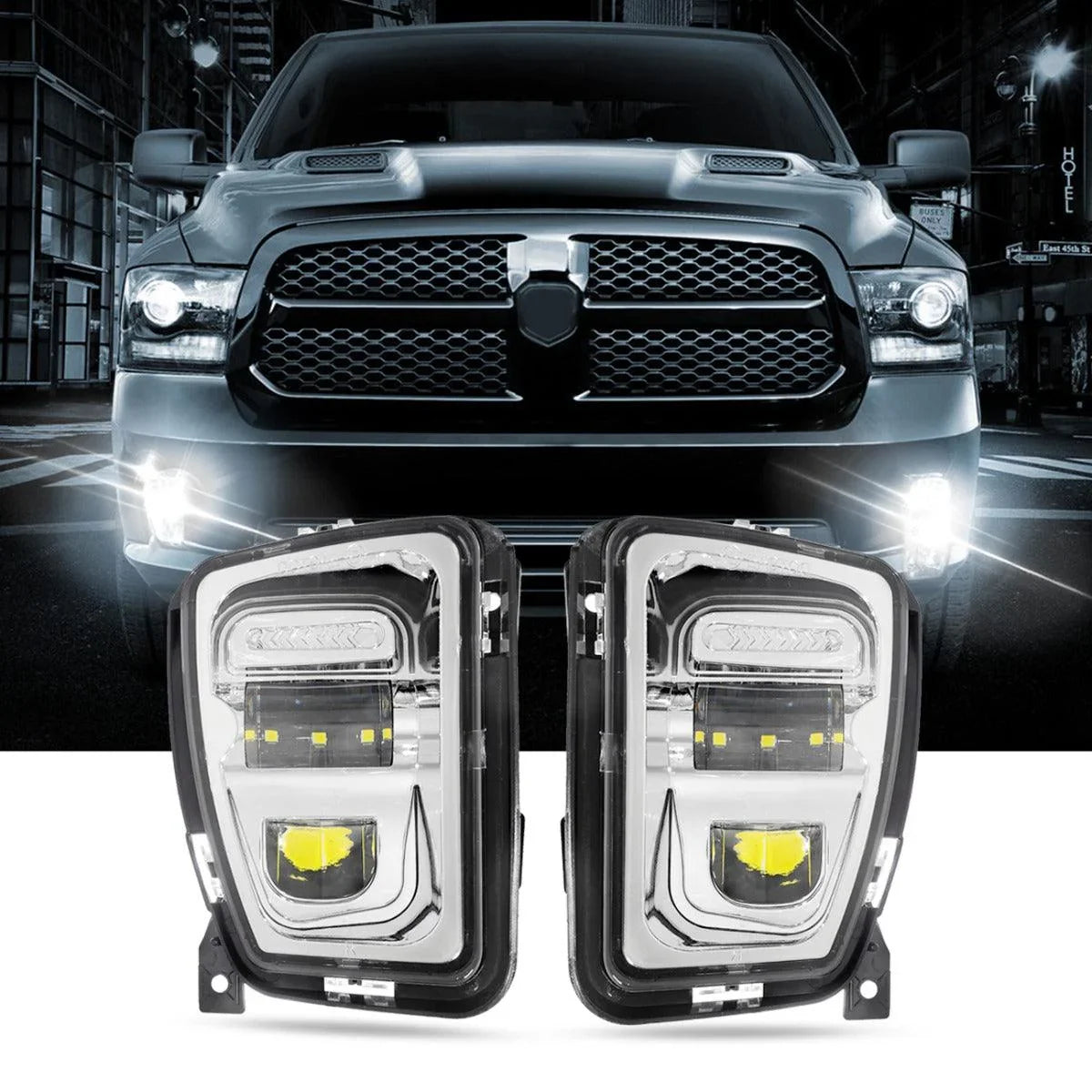 Auxbeam 36W LED Fog Lights for Dodge Ram 1500 2013-2018